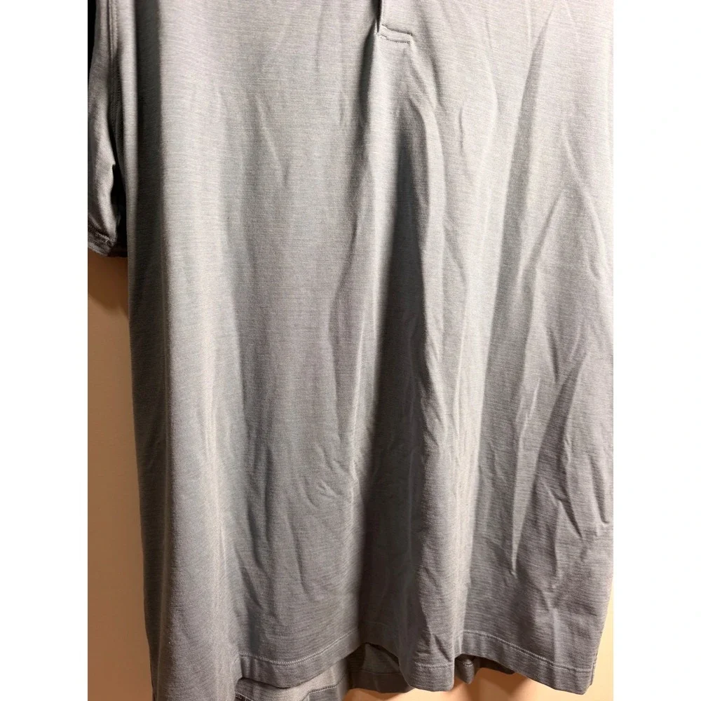 Lululemon Evolution Polo Men Large Blue Grey casual sport Sleeve Golf Shirt